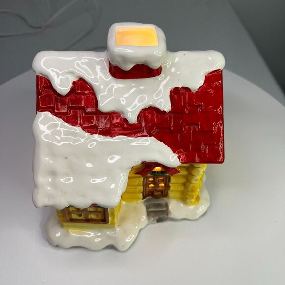 Small Log Cabin Christmas Village Lighted Building (No Box) - Picture 5 of 12